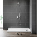 60 Inch Acrylic Shower Pan with Wider Threshold and Chrome Right Drain model BS6030-CH-R