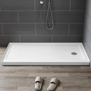 60 Inch Acrylic Shower Pan with Wider Threshold and Chrome Right Drain model BS6030-CH-R