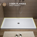 HOROW 60 Inch Acrylic Shower Pan with Chrome Center Drainage Model BS6032-CH