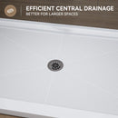 HOROW 60 Inch Acrylic Shower Pan with Chrome Center Drainage Model BS6032-CH