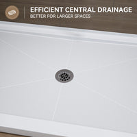 HOROW 60 Inch Acrylic Shower Pan with Chrome Center Drainage Model BS6032-CH