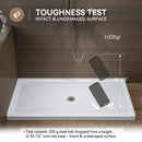 HOROW 60 Inch Acrylic Shower Pan with Chrome Center Drainage Model BS6032-CH