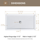 HOROW 60 Inch Acrylic Shower Pan with Chrome Center Drainage Model BS6032-CH