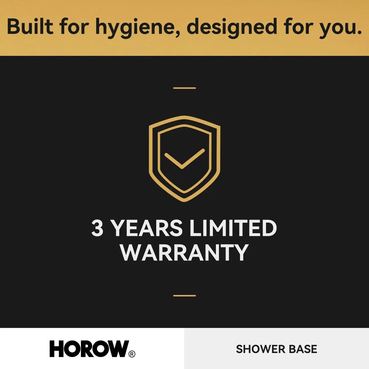 HOROW 60 Inch Acrylic Shower Pan with Chrome Center Drainage Model BS6032-CH HOROW