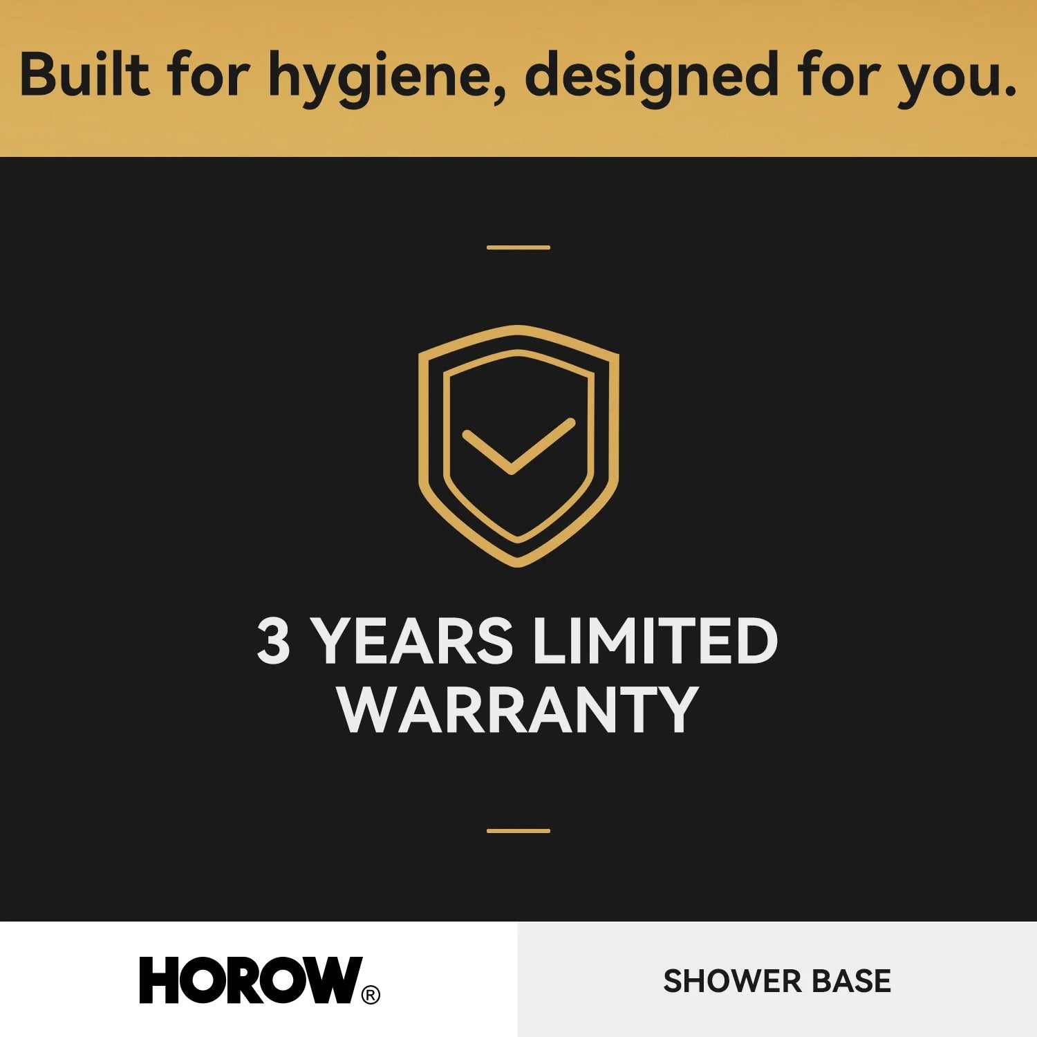 HOROW 60 Inch Acrylic Shower Pan with Chrome Center Drainage Model BS6032-CH