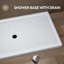HOROW 60 Inch Acrylic Shower Pan with Chrome Center Drainage Model BS6032-CH