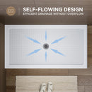 HOROW 60 Inch Acrylic Shower Pan with Chrome Center Drainage Model BS6032-CH