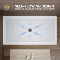 HOROW 60 Inch Acrylic Shower Pan with Chrome Center Drainage Model BS6032-CH