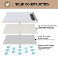 HOROW Acrylic Shower Pan with Right Drain Model BS6032-MB-R