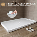 Chrome Acrylic Shower Pan with Center Drain Model BS6036-CH