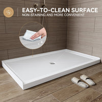 Chrome Acrylic Shower Pan with Center Drain Model BS6036-CH