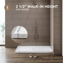 Chrome Acrylic Shower Pan with Center Drain Model BS6036-CH