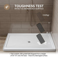 Chrome Acrylic Shower Pan with Center Drain Model BS6036-CH