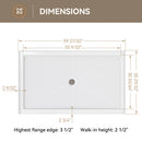 Chrome Acrylic Shower Pan with Center Drain Model BS6036-CH