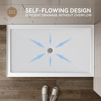 Chrome Acrylic Shower Pan with Center Drain Model BS6036-CH