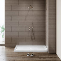 Chrome Acrylic Shower Pan with Center Drain Model BS6036-CH