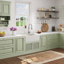 HOROW 33" Double Bowl Ceramic Kitchen Sink with Drainboard