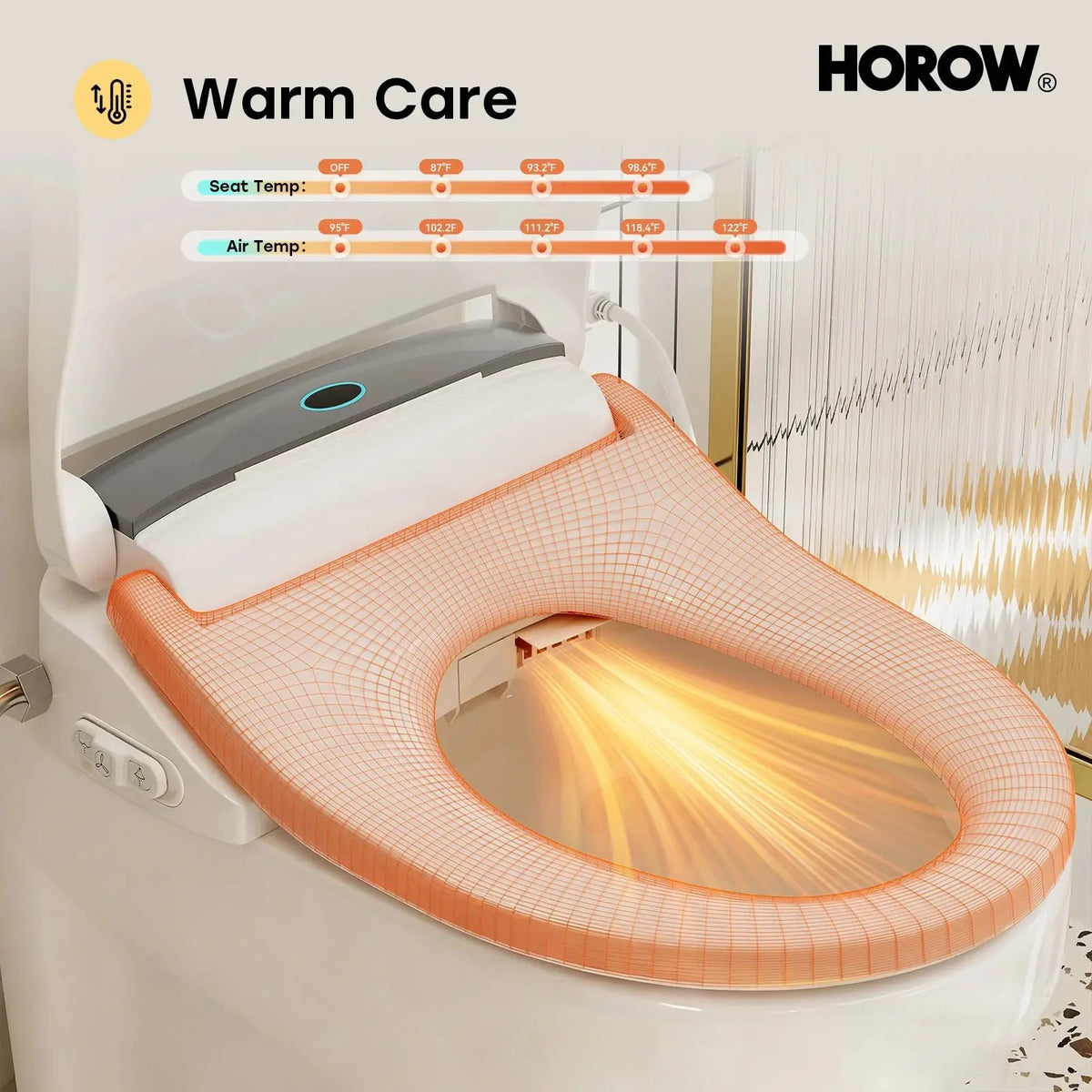 HOROW Bidet Toilet Seat With Heated Seat Dryer bidet Model B0503 HOROW