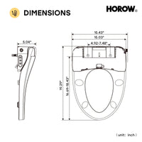 HOROW Bidet Toilet Seat With Heated Seat Dryer bidet Model B0503