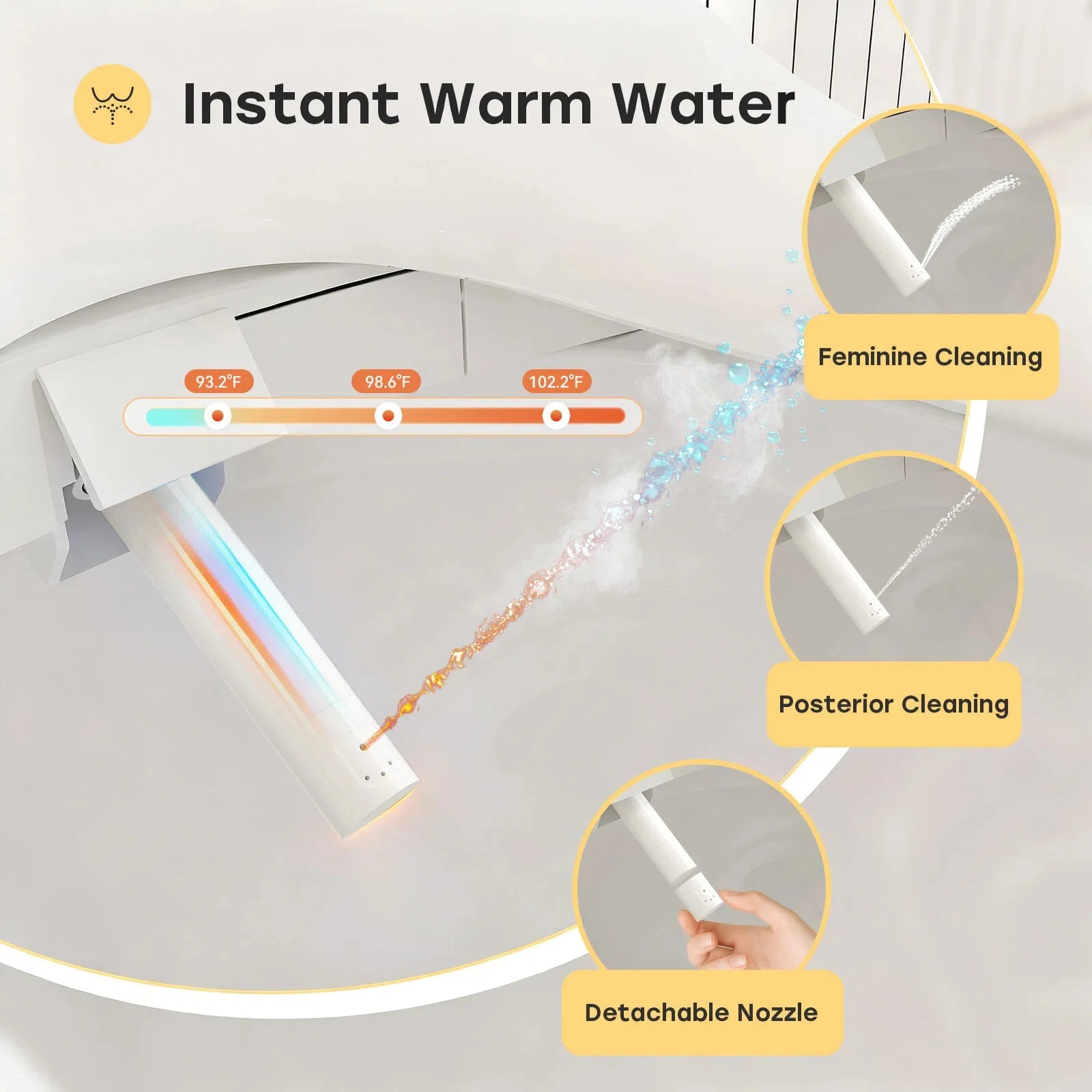 HOROW Bidet Toilet Seat With Heated Seat Dryer bidet Model B0503