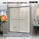 60 Inch Brushed Nickel Bathtub Glass Door – 1/4" Tempered Glass, Model BE6060-BN
