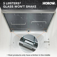 60 Inch Brushed Nickel Bathtub Glass Door – 1/4" Tempered Glass, Model BE6060-BN