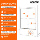 60 Inch Brushed Nickel Bathtub Glass Door – 1/4" Tempered Glass, Model BE6060-BN