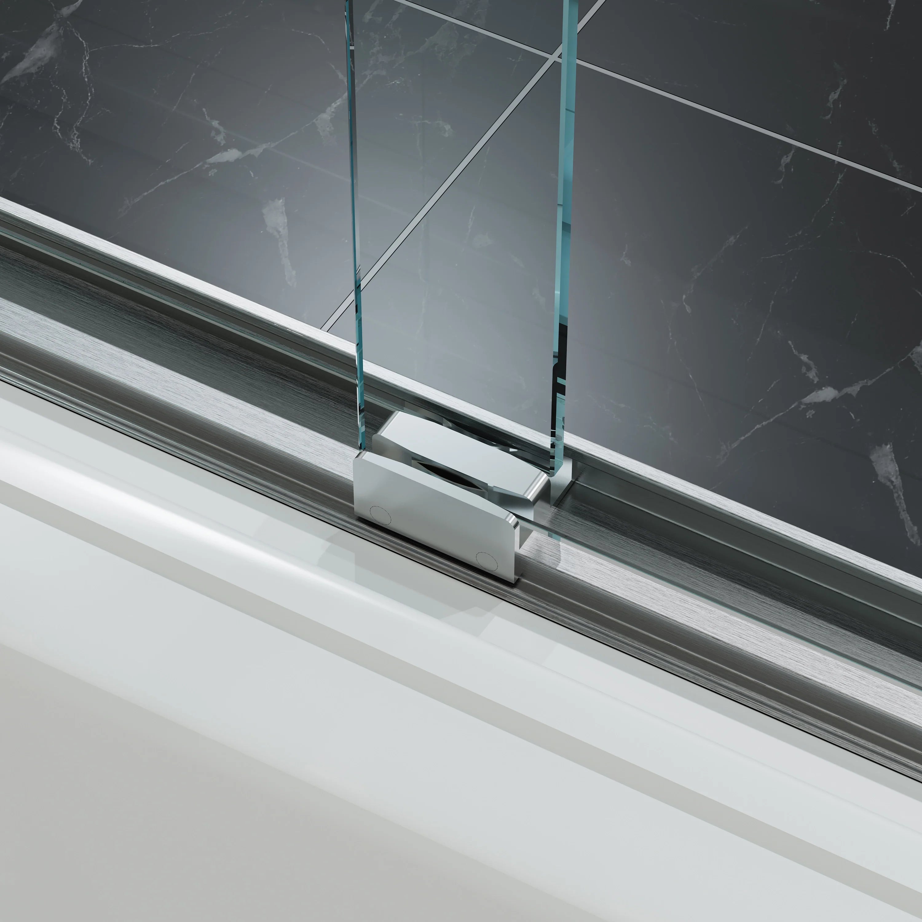 60 Inch Brushed Nickel Bathtub Glass Door – 1/4" Tempered Glass, Model BE6060-BN