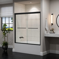 60 Inch Matte Black Bathtub Shower Door – BE6060-MB with Anti-Jumping Glass