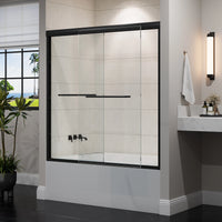 60 Inch Matte Black Bathtub Shower Door – BE6060-MB with Anti-Jumping Glass