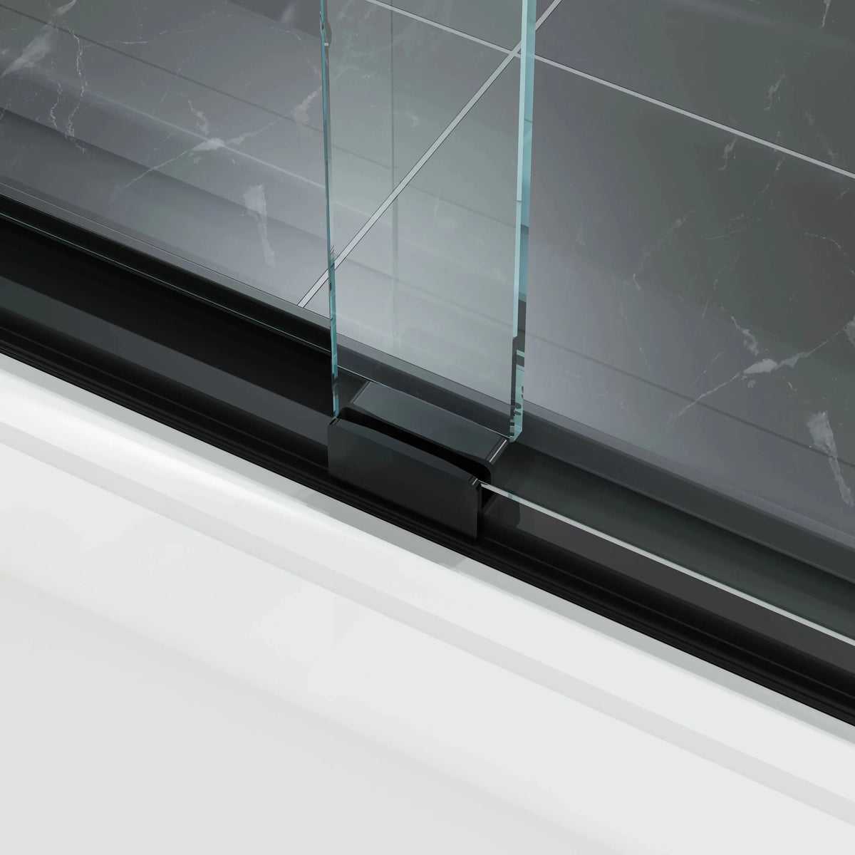 60 Inch Matte Black Bathtub Shower Door – BE6060-MB with Anti-Jumping Glass HOROW