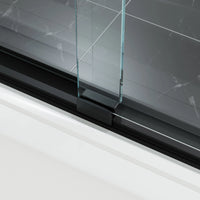 60 Inch Matte Black Bathtub Shower Door – BE6060-MB with Anti-Jumping Glass