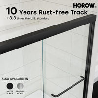 60 Inch Matte Black Bathtub Shower Door – BE6060-MB with Anti-Jumping Glass