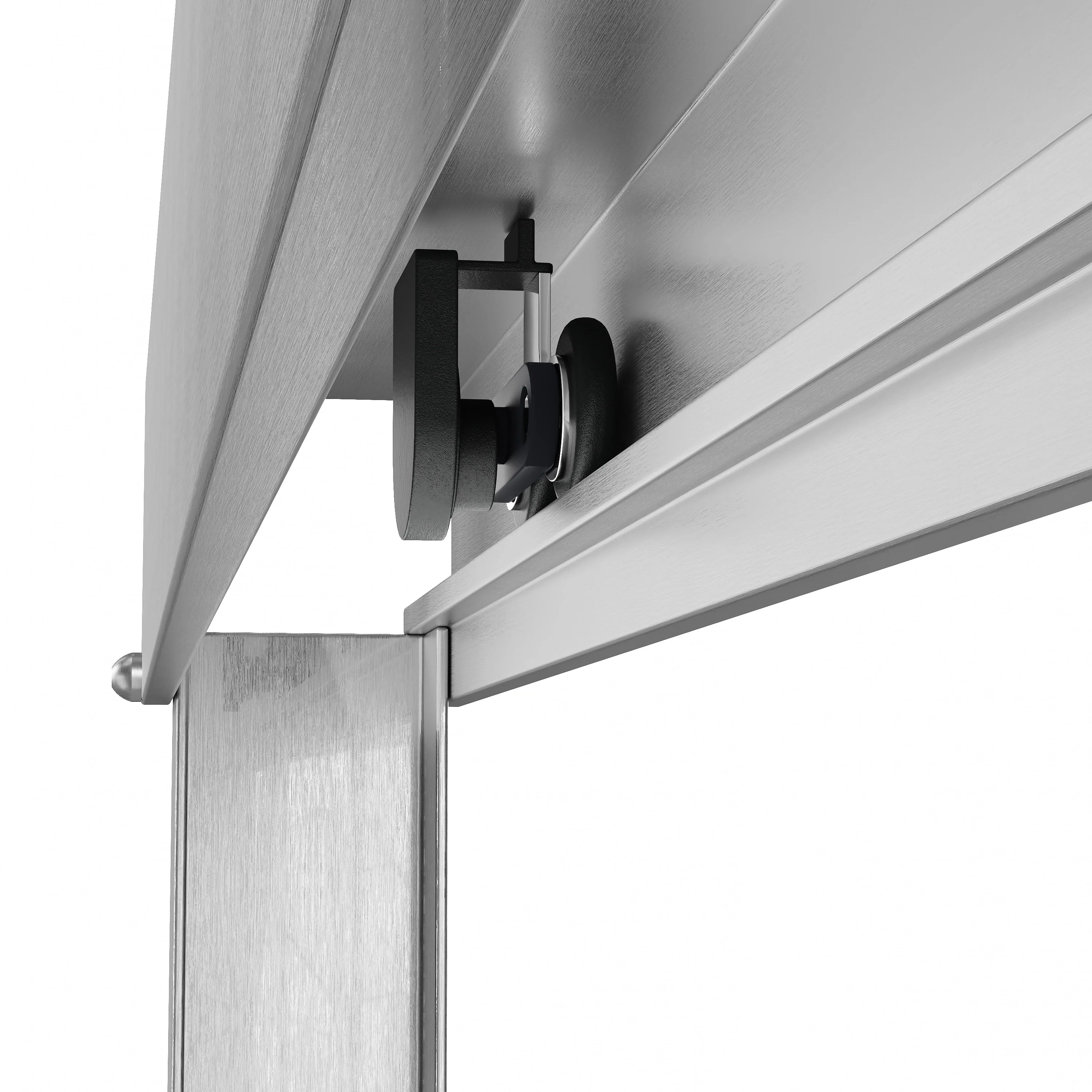 Brushed Nickel Double Sliding Shower Door with Wet-Dry Separation Model HR4872-BN