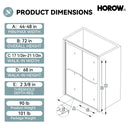 Brushed Nickel Double Sliding Shower Door with Wet-Dry Separation Model HR4872-BN