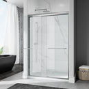 Brushed Nickel Double Sliding Shower Door with Wet-Dry Separation Model HR4872-BN