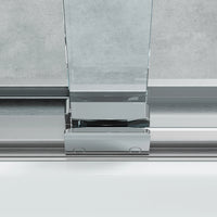 Brushed Nickel Double Sliding Shower Door with Wet-Dry Separation Model HR4872-BN