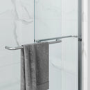 Brushed Nickel Double Sliding Shower Door with Wet-Dry Separation Model HR4872-BN