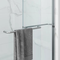 Brushed Nickel Double Sliding Shower Door with Wet-Dry Separation Model HR4872-BN
