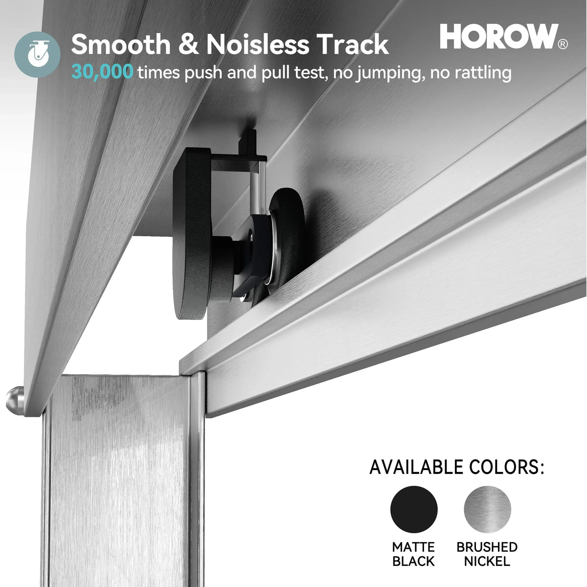 Brushed Nickel Double Sliding Shower Door with Wet-Dry Separation Model HR4872-BN HOROW