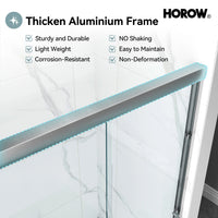 Brushed Nickel Double Sliding Shower Door with Wet-Dry Separation Model HR4872-BN