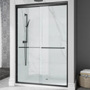 Matte Black Double Sliding Shower Door – Model HR4872-MB, 1/4" Thick Glass