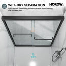 Matte Black Double Sliding Shower Door – Model HR4872-MB, 1/4" Thick Glass