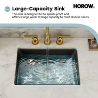 Black Undermount Rectangle Bathroom Sink with Overflow – HWTP-S5138D-B