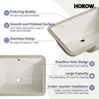 Bisque Under-Counter Bathroom Sink – Model HWTP-S5138D-BC