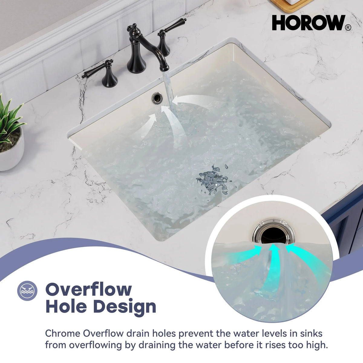 Bisque Under-Counter Bathroom Sink – Model HWTP-S5138D-BC HOROW
