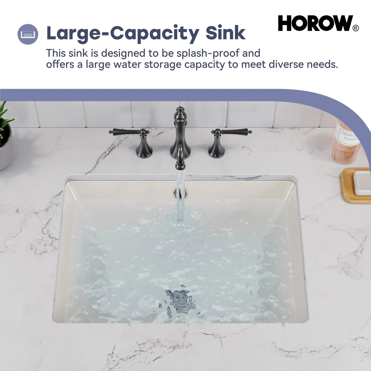 Bisque Under-Counter Bathroom Sink – Model HWTP-S5138D-BC HOROW
