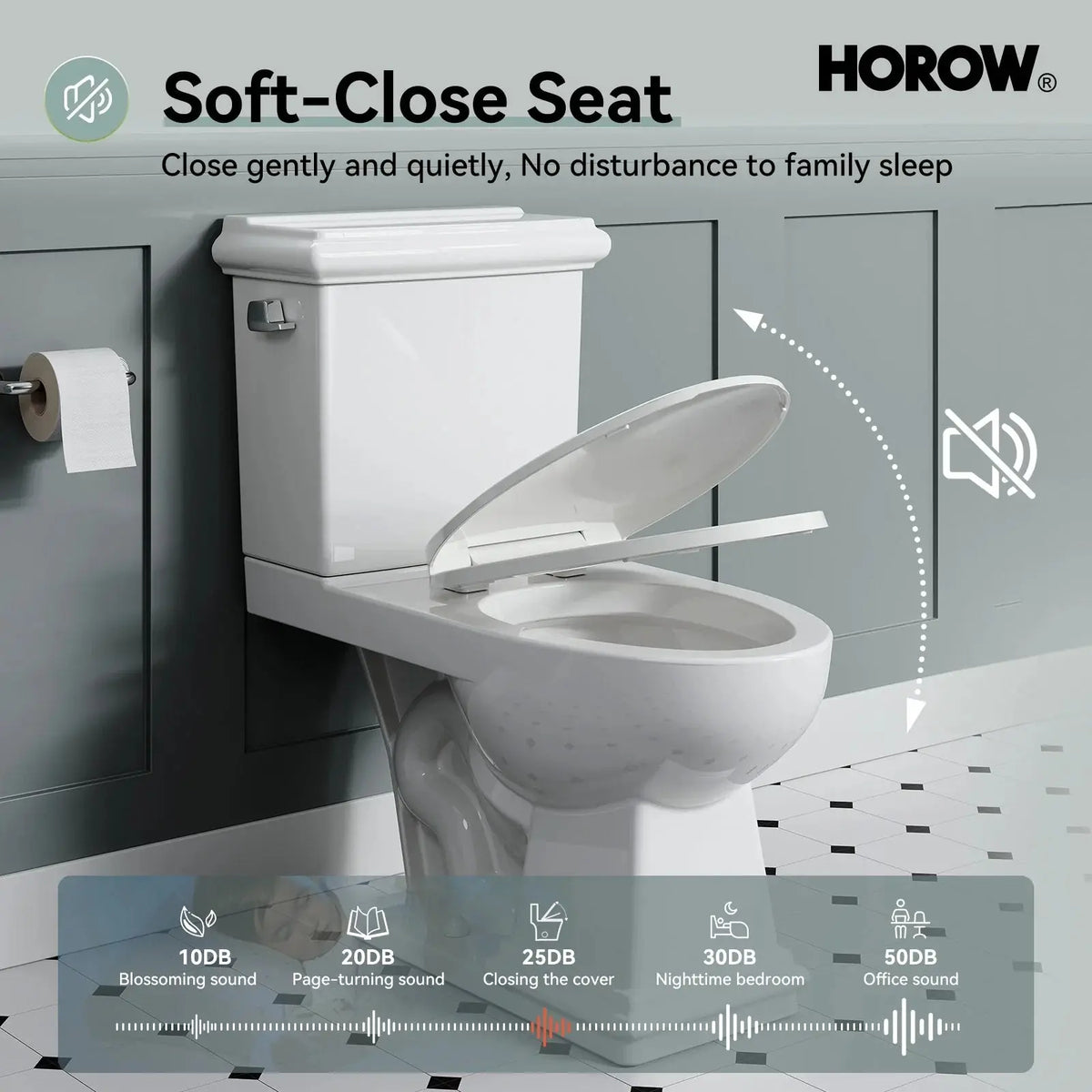 2-Piece Toilet HWTT-E04S – Single Flush with Elongated Bowl HOROW
