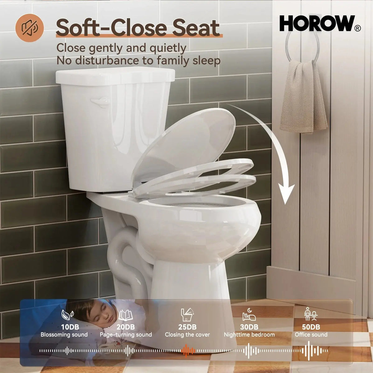 2 Piece Toilet with Single Flush and Round Bowl – Model HWTT-R01S10 HOROW