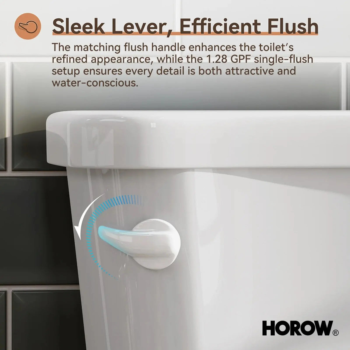 2 Piece Toilet with Single Flush and Round Bowl – Model HWTT-R01S10 HOROW